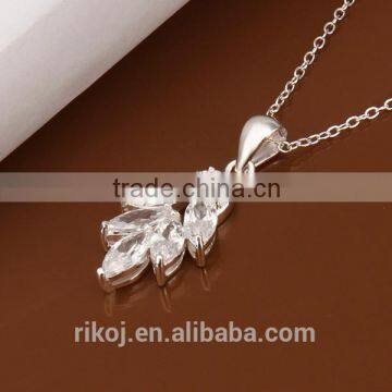 silver cubic zirconia 925 sterling pendant necklace