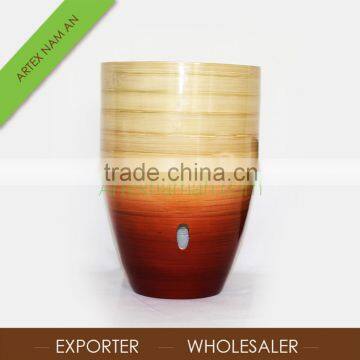 Best selling Bamboo flower pot, spun bamboo planter pot in Vietnam