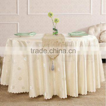 Fancy wedding good quality round table cloth polyester