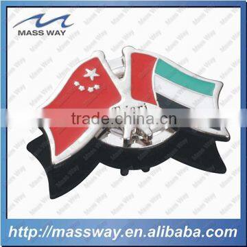 custom Hard Enamel magnetic metal national flag pin badges