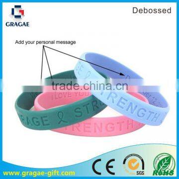 Direct Manufacturer Solid-colored debossed silicone bracelets