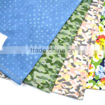 Printed Knit Denim Fabric:290gsm 45%cotton 50%polyester 5%spandex From Changzhou China