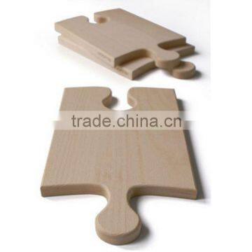 jigsaw bamboo pizza cutting block with handle on sale