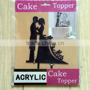 Silhouette Bride and Groom Mr & Mrs Wedding Acrylic Cake Topper Anniversary photo-3