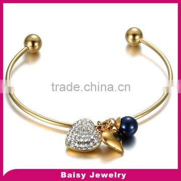 China factory wholesale stainless steel gold filled bangles