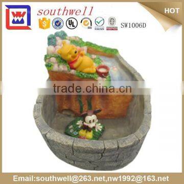 little bear concrete garden fountain, garden polystone fountain