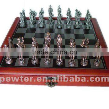 Amerindian chess /wooden board/metal chessman