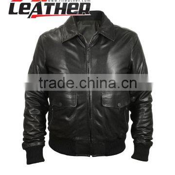 2015 new design man durable outdoor varsity man leather winter jacket