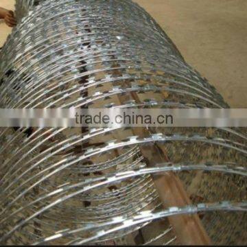 razor blade barbed wire for military /450mm concertina razor barbed wire