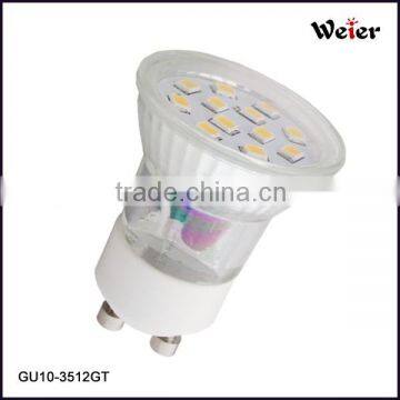 2W LED GU10 Mini Light 230V AC 120degree glass metal