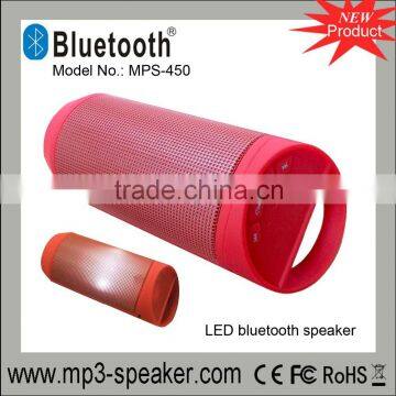 LED colorful flash wireless portable cylinder shape speaker with NFC