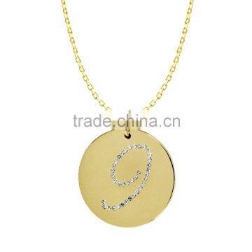 14k Yellow Gold Plating Collection In Number '9' Customize Design Pendants