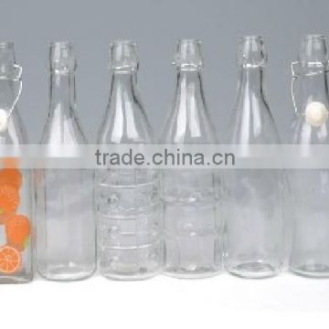 Swing top clear glass bottle 1L