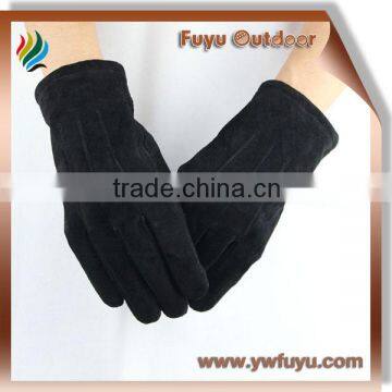 fur lined leather gloves|mens long black leather gloves