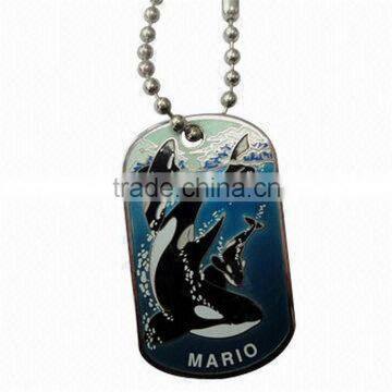 metal dog tag, dolphin pet tag, epoxy dog tag