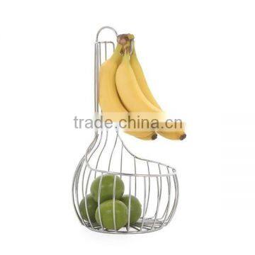 High Quality Stainless Steel Fruit Basket with Banana Holder