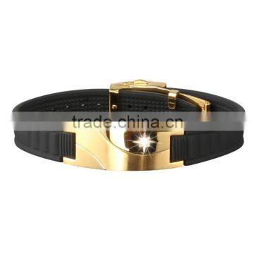 Noproblem D008 FDA magnetic titanium smart fashion crystal newest fashion silicone bracelet