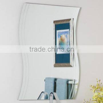 yujing frameless custom shape glass material wall mirror wholesale