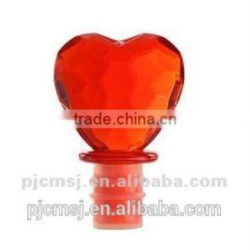 crystal red heart shaped wine stopper for decoration CS-005