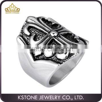 KSTONE Silver 316L Stainless Steel punk cross rings for men and women