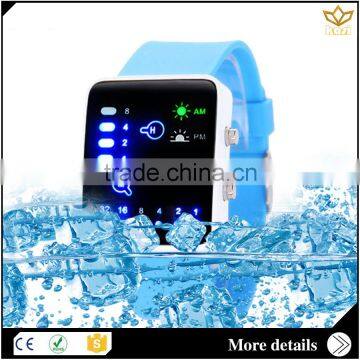 New stock silicone watch stainless steel back pu led digital smart waterproof watch 7015B