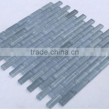 wall decoration hand-painted gray iridescent glass mosaic tile