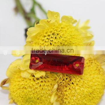 7*20MM Rectangle Red color Flat Back Hand sewing Glass Rhinestone