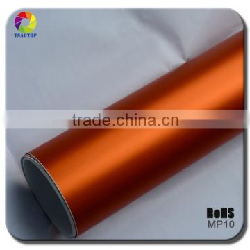 TSAUTOP super quality ROHS Certificate 1.52*20m air free bubbles matte chrome vinyl wrap