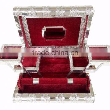 SILVER METAL FINISH PREMIUM WOODEN JEWELLERY BOX / BANGLE BOX photo-2
