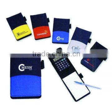 Promotion pocket memo pad with pen and calculator