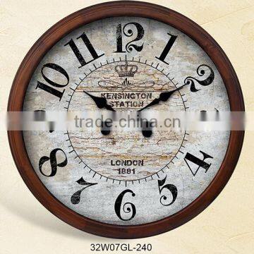 Shabby clock 32inch large clock wooden wall clock village type wall clock