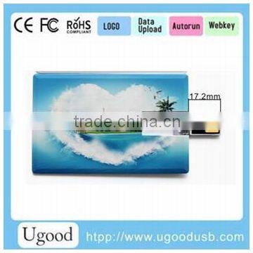 Bulk items Credit card USB pendrive,slim size 2.0 USB memory, cheap price U-disk with full color printing