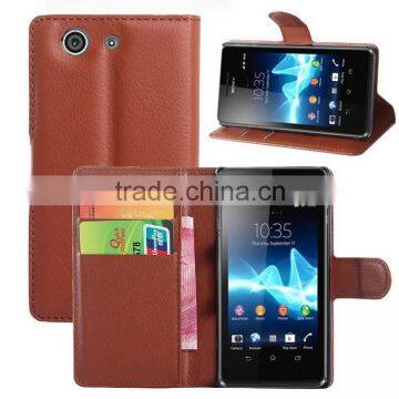 Wholesale fancy phone holder for song xperia z3 custom wallet case with card slot