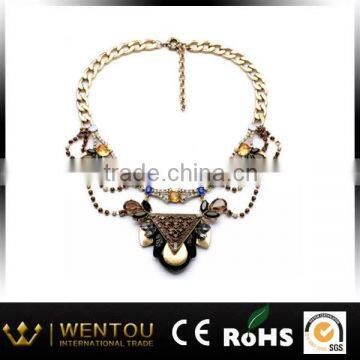 Stock Rhinestone Metal Bib Necklace