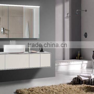 Modern bathroom mirror cabinet with led illuminated lights inside