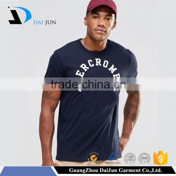 China OEM High Quality Blue 180gsm Printed Logo 100% cotton Adult men t shirt