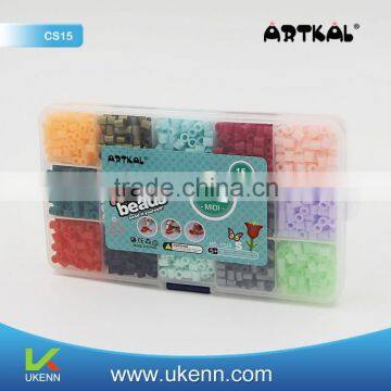 intelligent diy hama fuse beads 2020pcs/box perler beads 15 colors ironing paper making craft kit