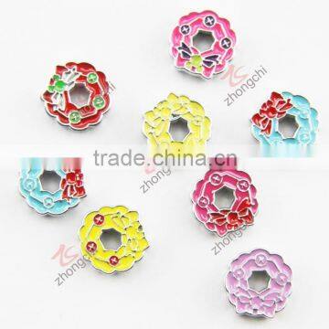 Chrome Plated Colorful Crystal Wreath Garland charms (JP08)