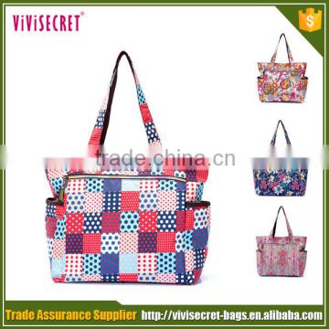 High quality large printed carryall women diaper bag for baby