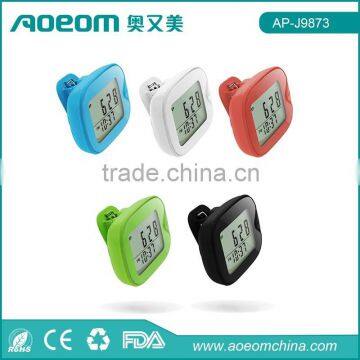 Chinese new innovative product digital pedometer with belt clip watch function