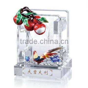 Lucky litchi crystal enamel pen container / pen holder