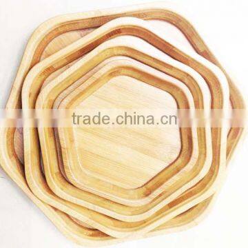 Bamboo tableware Hexagonal bamboo tray Bamboo plate Bamboo dish