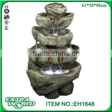 43 Inch Twisted Ladder-shaped Pillars Seven Bowl Fiberglass Fountain photo-4