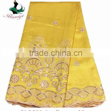 PLGG09-1 Haniye embroidery Indian tulle sequins george lace fabric in yellow