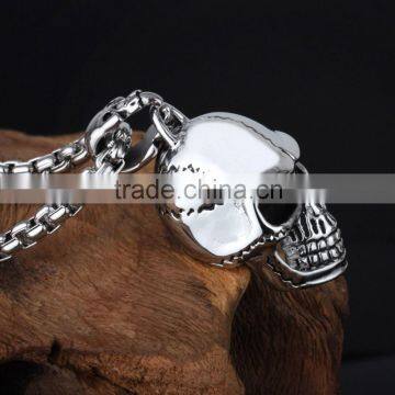 High Polish Stainless Steel Skull Head Design Tibetan Pendant photo-4