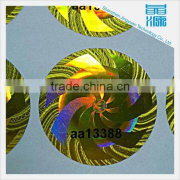 gold 3d customized pet hologram laser label