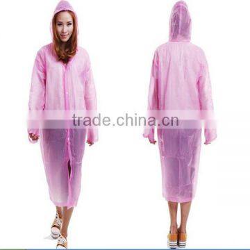 Transparent Disposable PE Raincoat