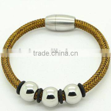 Woven leather bracelet screw thread clasp bracelet