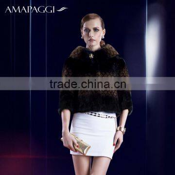 Factory sale special design mink fur coat with color