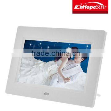 All new panel good quality 7 inch digital photo frame with led backlit & white frame